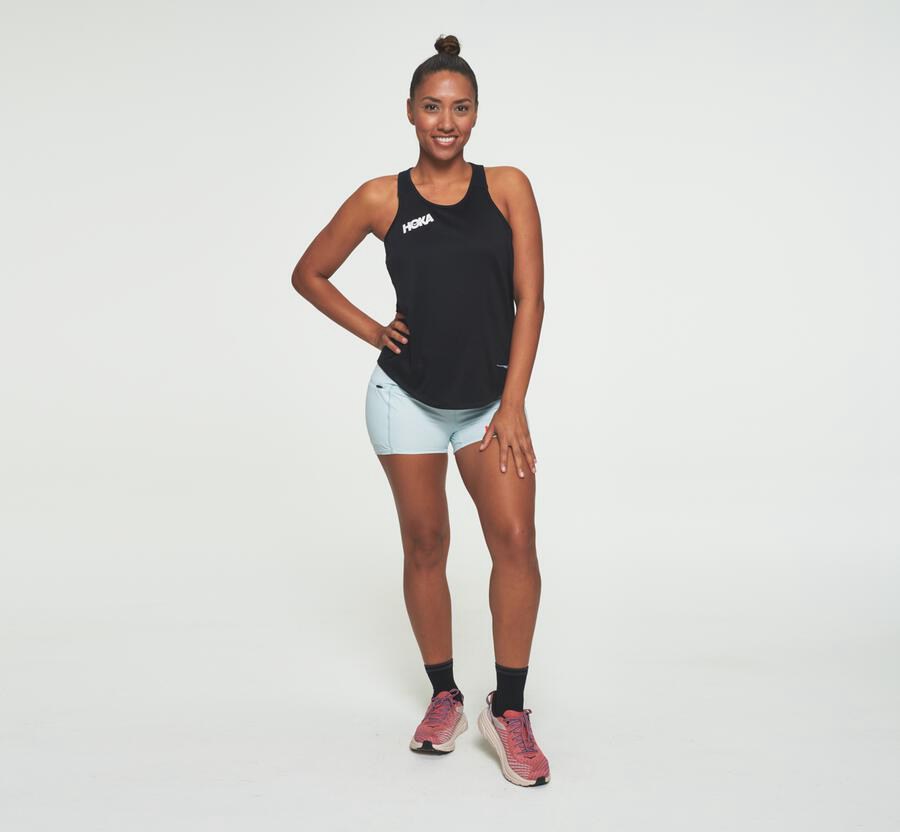 Hoka One One Top Dame - Performance Tank - Sort - 629374MHC